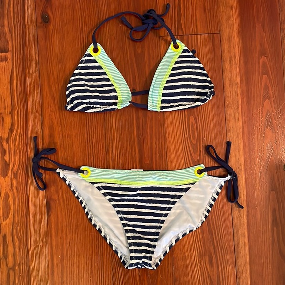 Sperry Other - NWOT Sperry Striped Navy Triangle Bikini